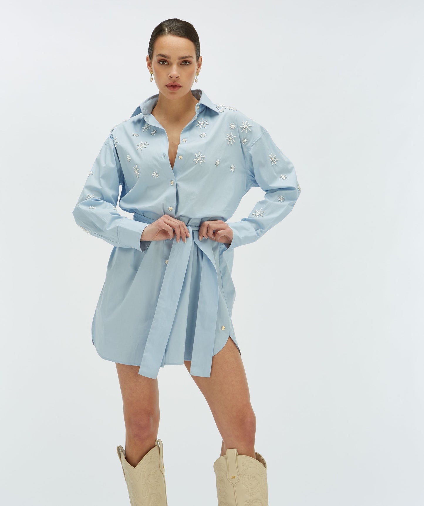 Vestido oversize LINE com pedras ornamentais - Josh V