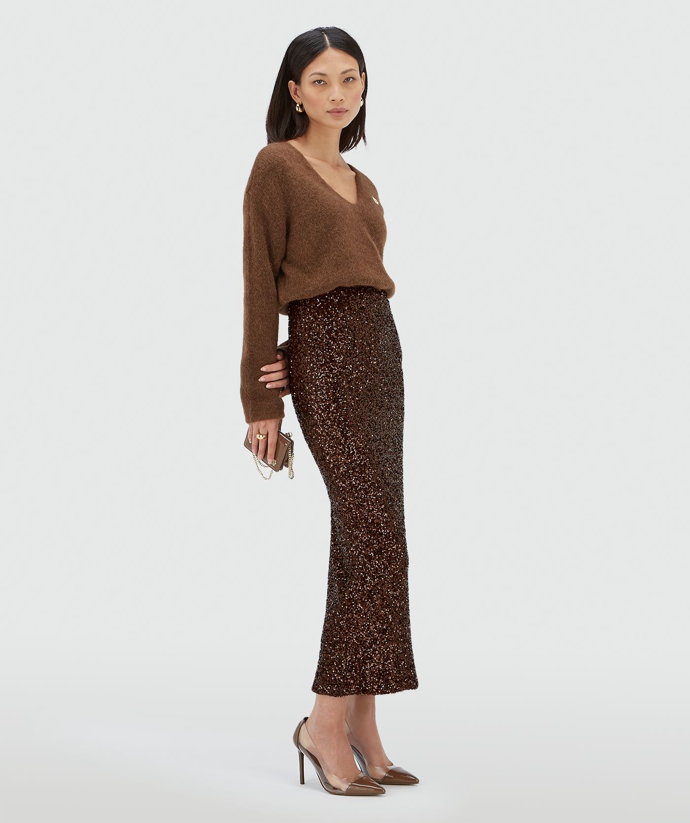 Saia midi LONNE com lantejoulas - Josh V