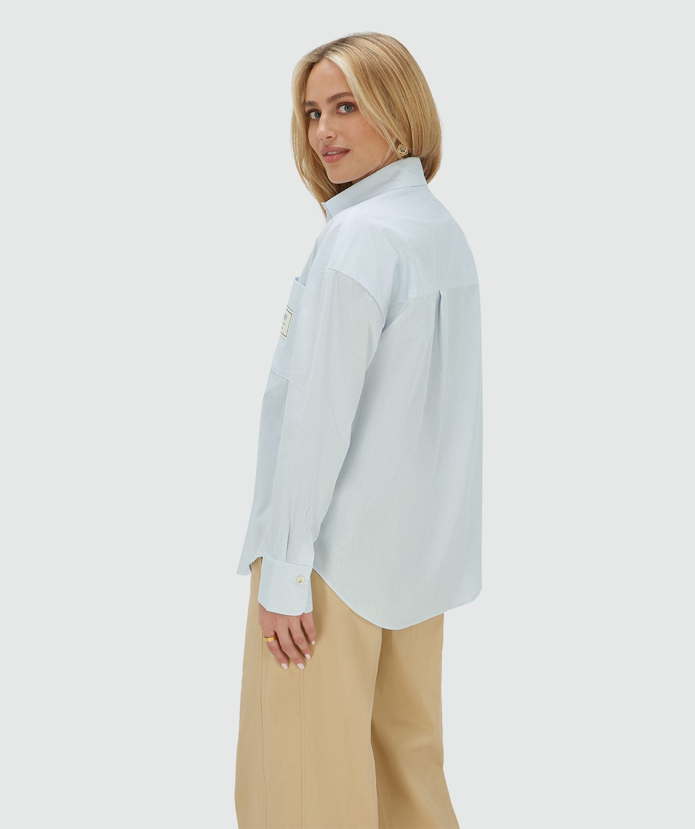 Blusa Oversized Neveah Fresh Blue Stripe – Josh V
