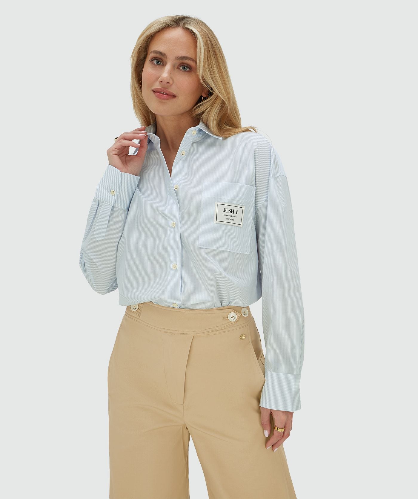 Blusa Oversized Neveah Fresh Blue Stripe – Josh V