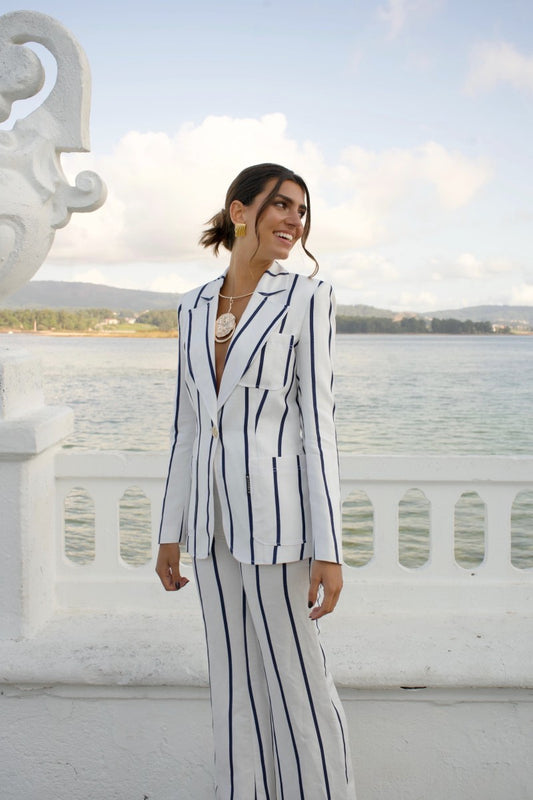 Calça Listrada Elegante – Highly Preppy