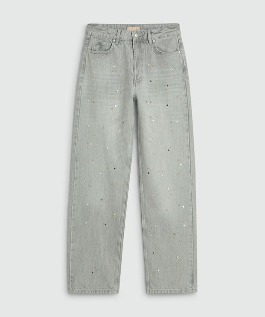 Jeans Cinza PHEBE Com Tachas - Josh V