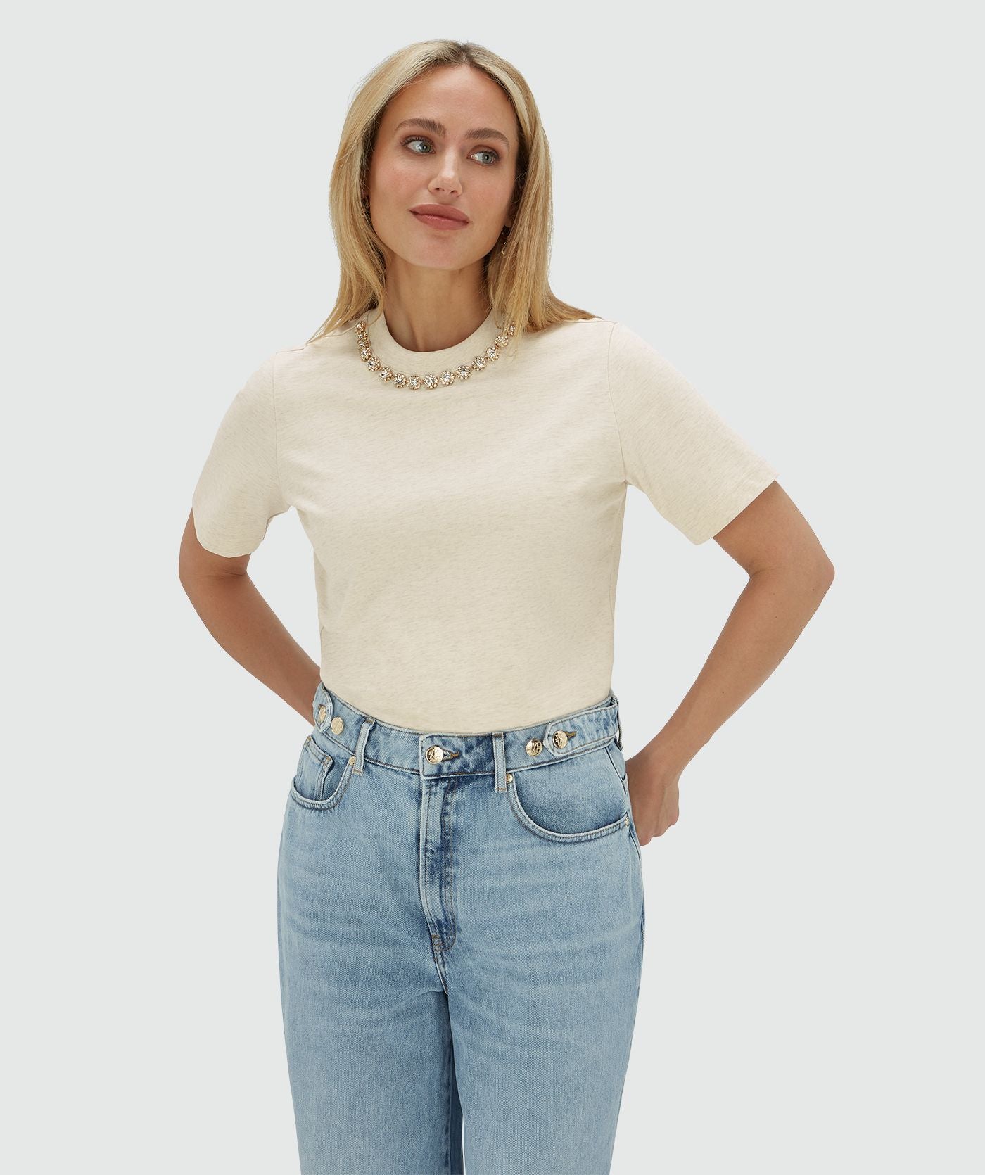 T-Shirt Rosina Ecru Melange - Josh V