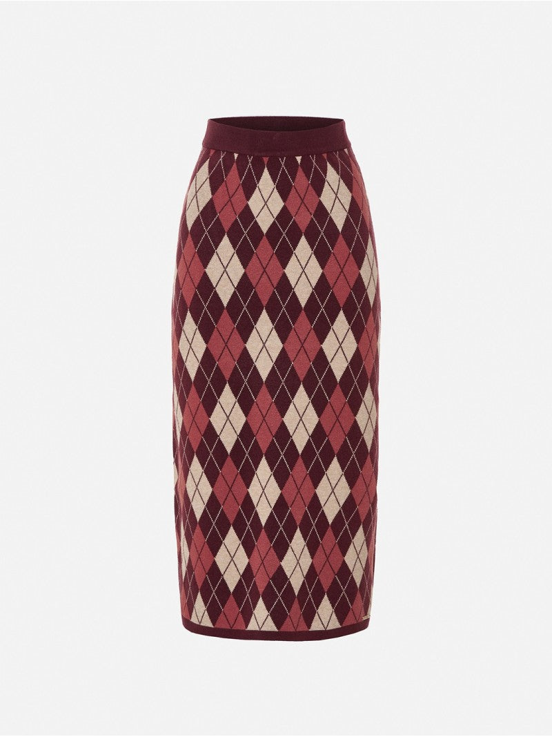 Saia de Malha com Padrão Losango – Scripta