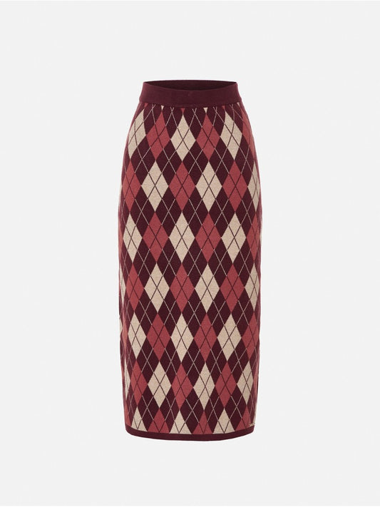 Saia de Malha com Padrão Losango – Scripta