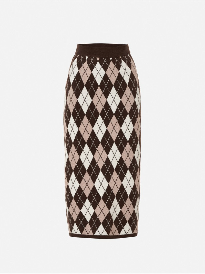 Saia de Malha com Padrão Losango – Scripta