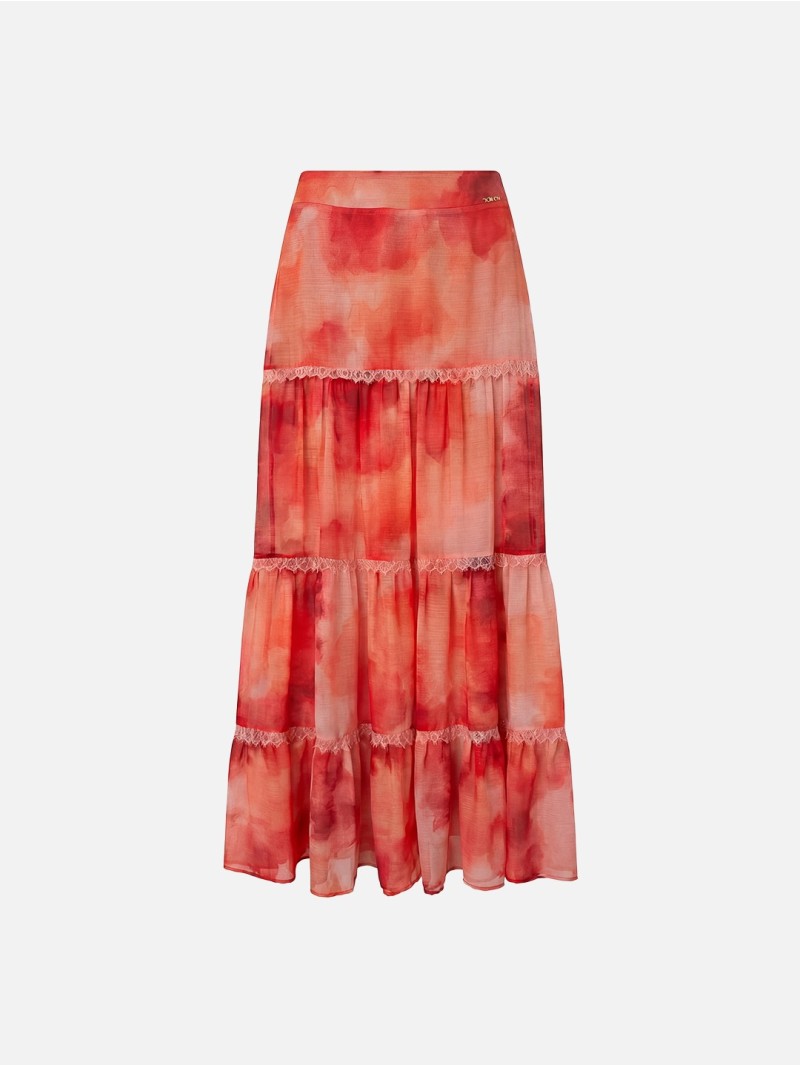 Saia Comprida Tie-Dye com Renda – Scripta