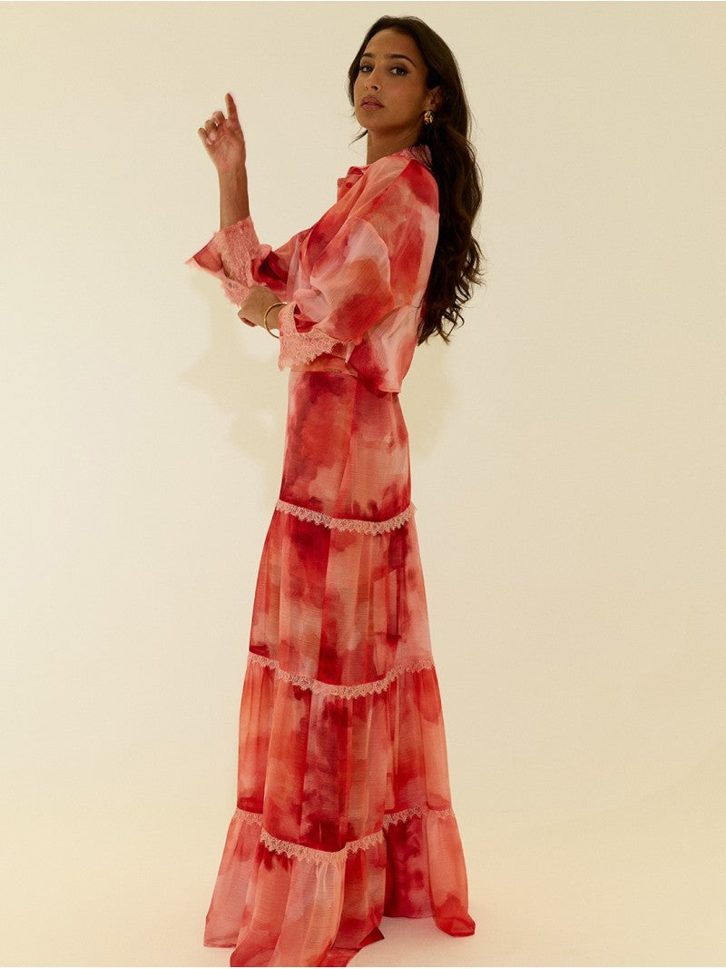 Saia Comprida Tie-Dye com Renda – Scripta