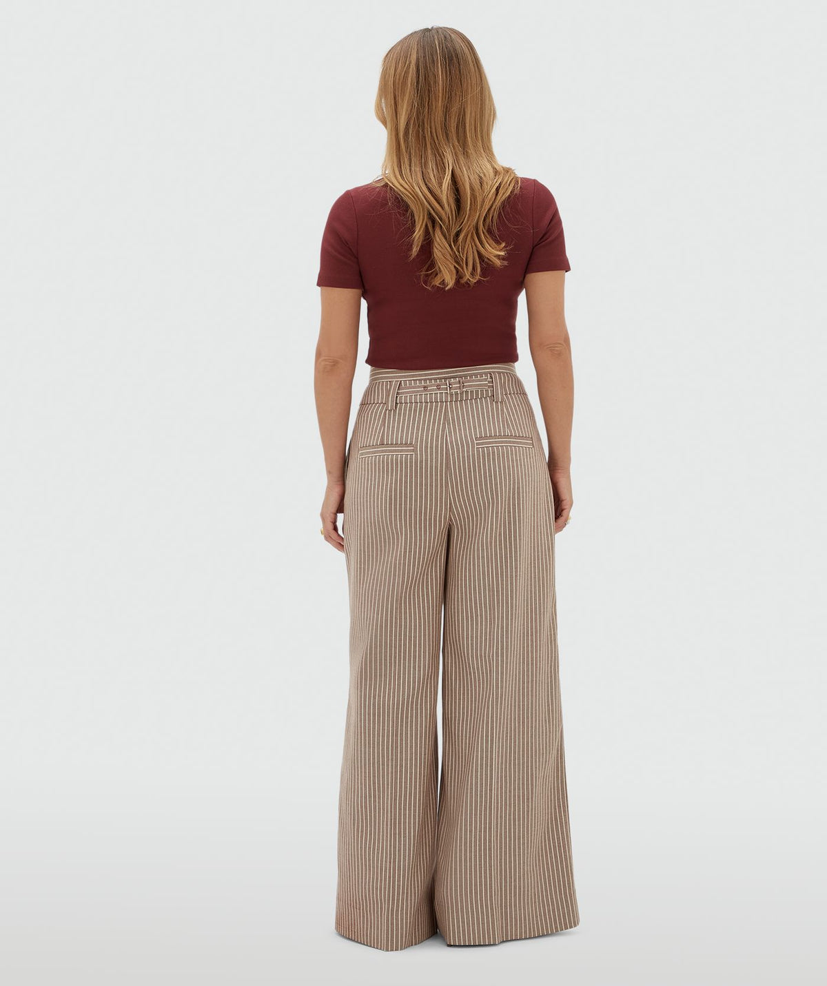 Calças Wide Leg Scout às Riscas – imagem 5