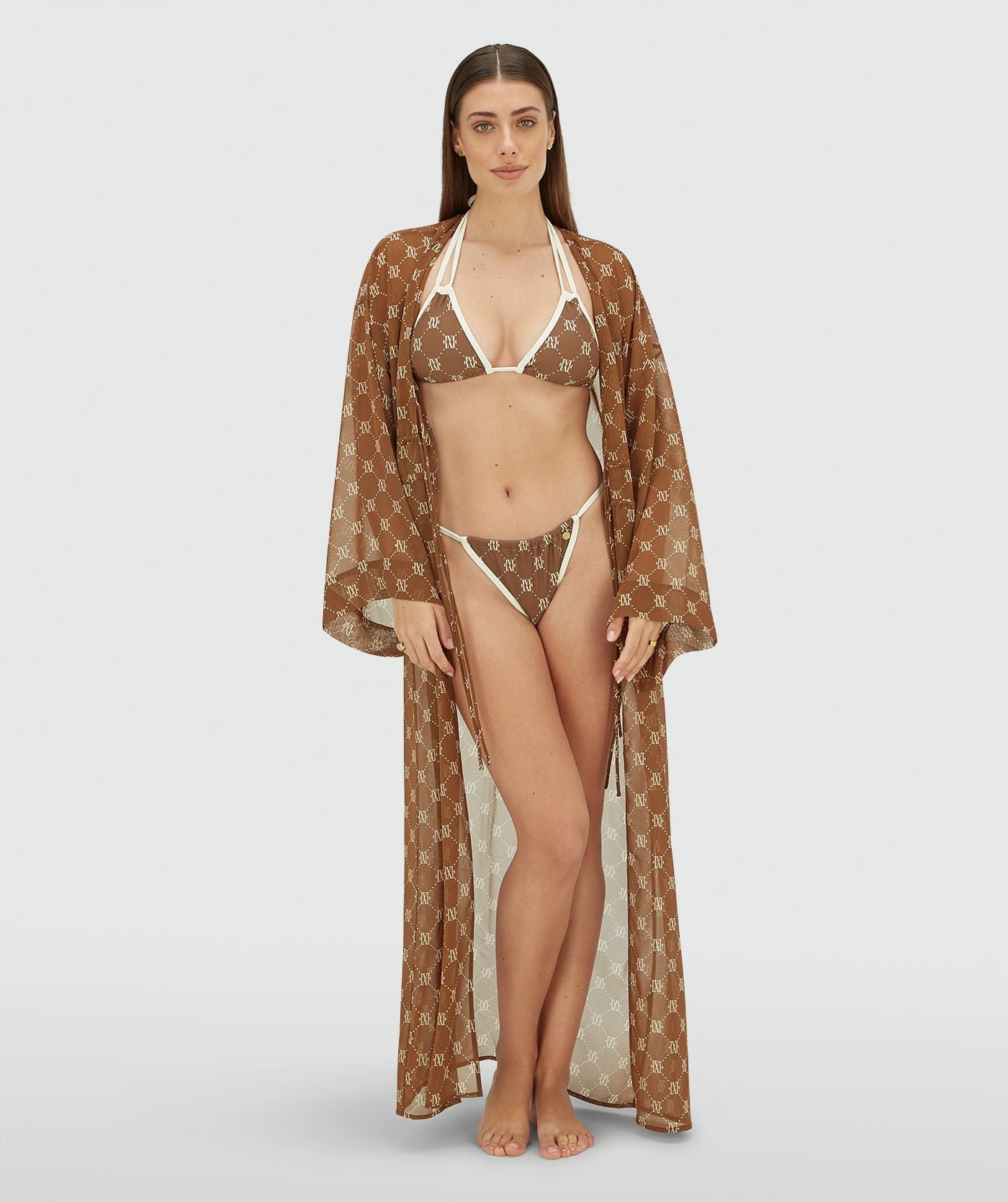 Kaftan Longo Translúcido com Monograma – Josh V