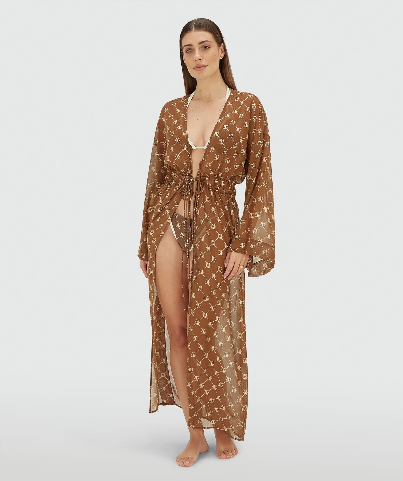 Kaftan Longo Translúcido com Monograma – Josh V
