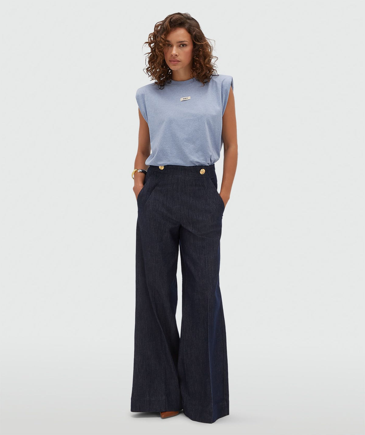 T-shirt Sue Powder Blue Melange – Josh V