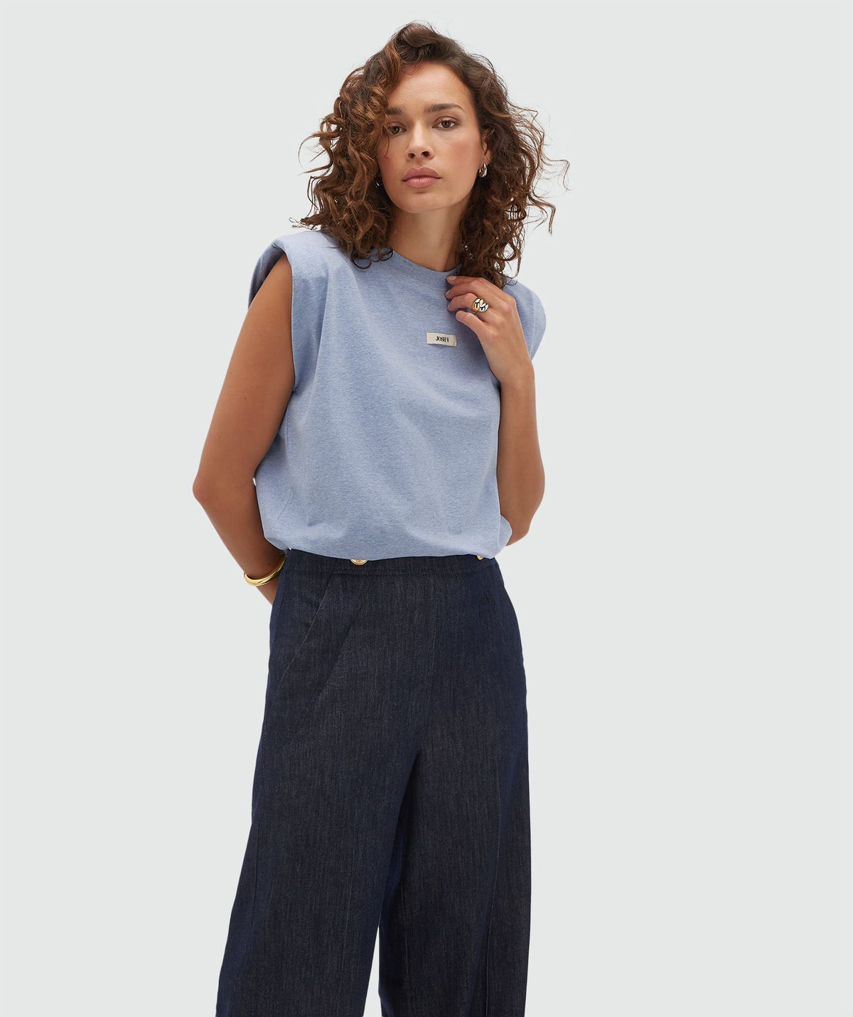 T-shirt Sue Powder Blue Melange – Josh V