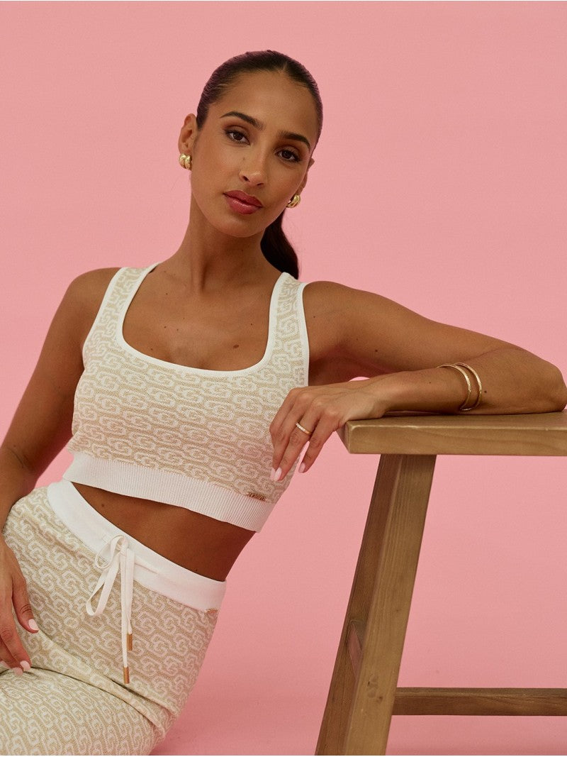 Top de Malha Curto com Padrão – Scripta