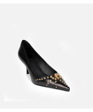 Carregar imagem no visualizador da galeria, Sapato Salto Médio Tempting Black Gold -  Jeffrey Campbell
