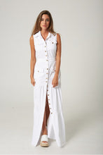 Load image into Gallery viewer, Vestido Camiseiro Demim Branco - Mangata
