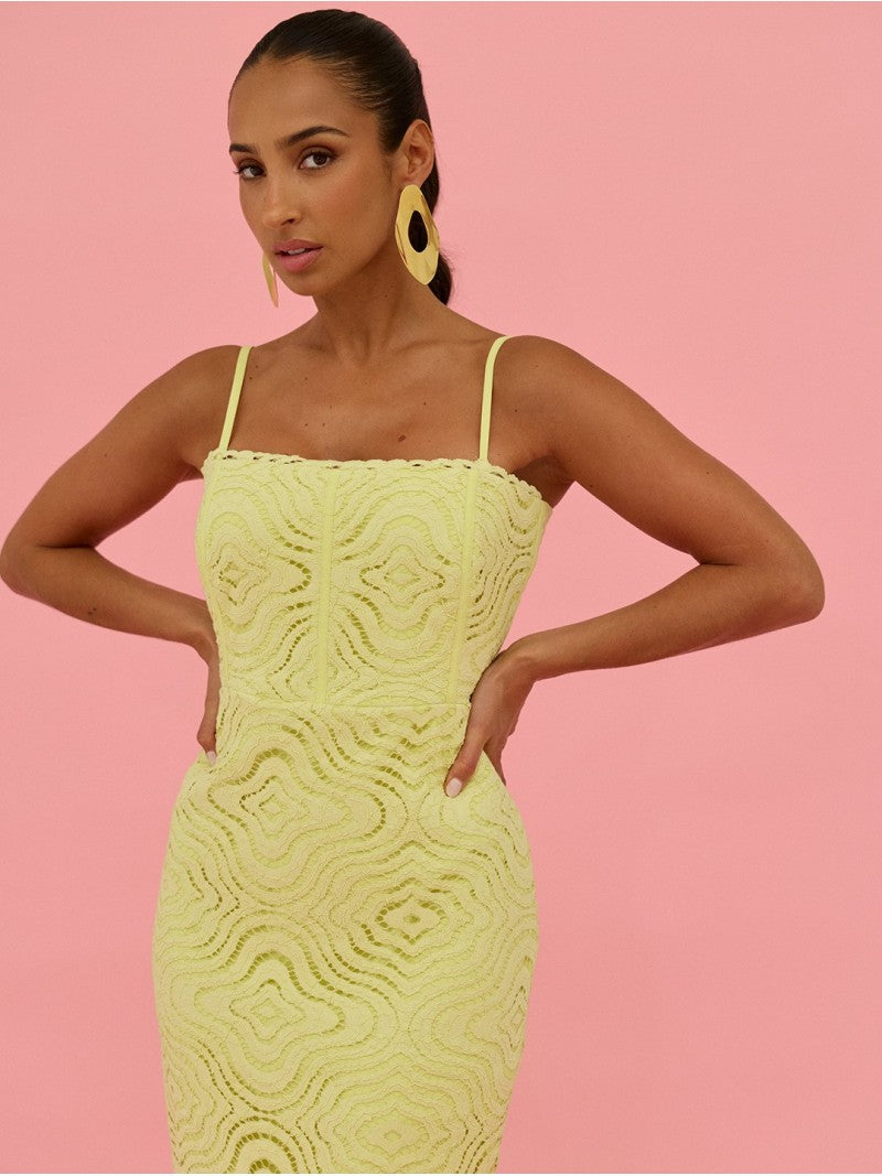Vestido Comprido Em Renda Com Alças Finas – Scripta