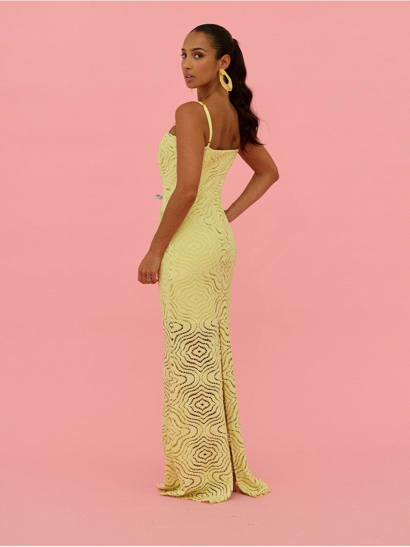 Vestido Comprido Em Renda Com Alças Finas – Scripta