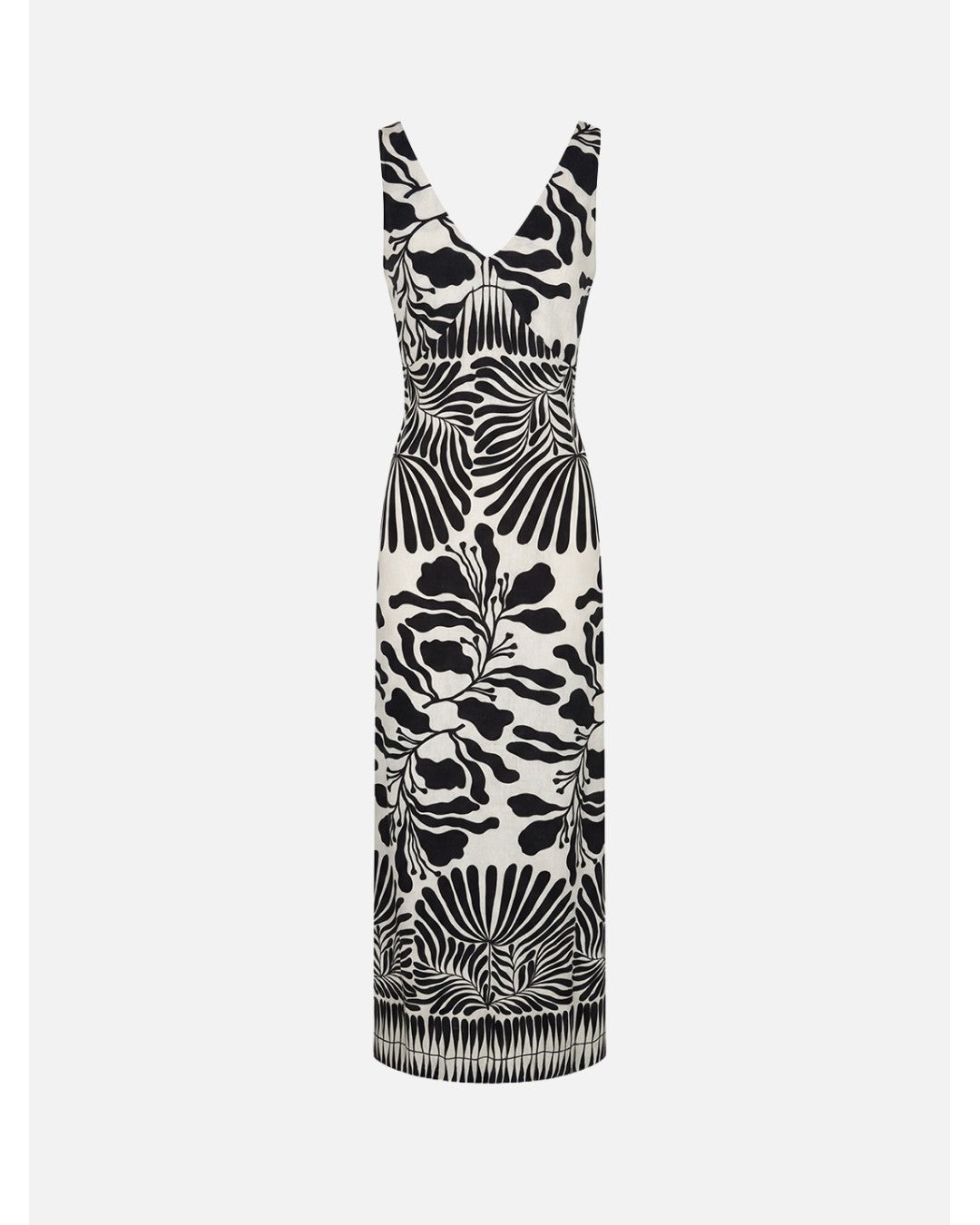 Vestido Comprido Estampado Com Aberturas Laterais – Scripta