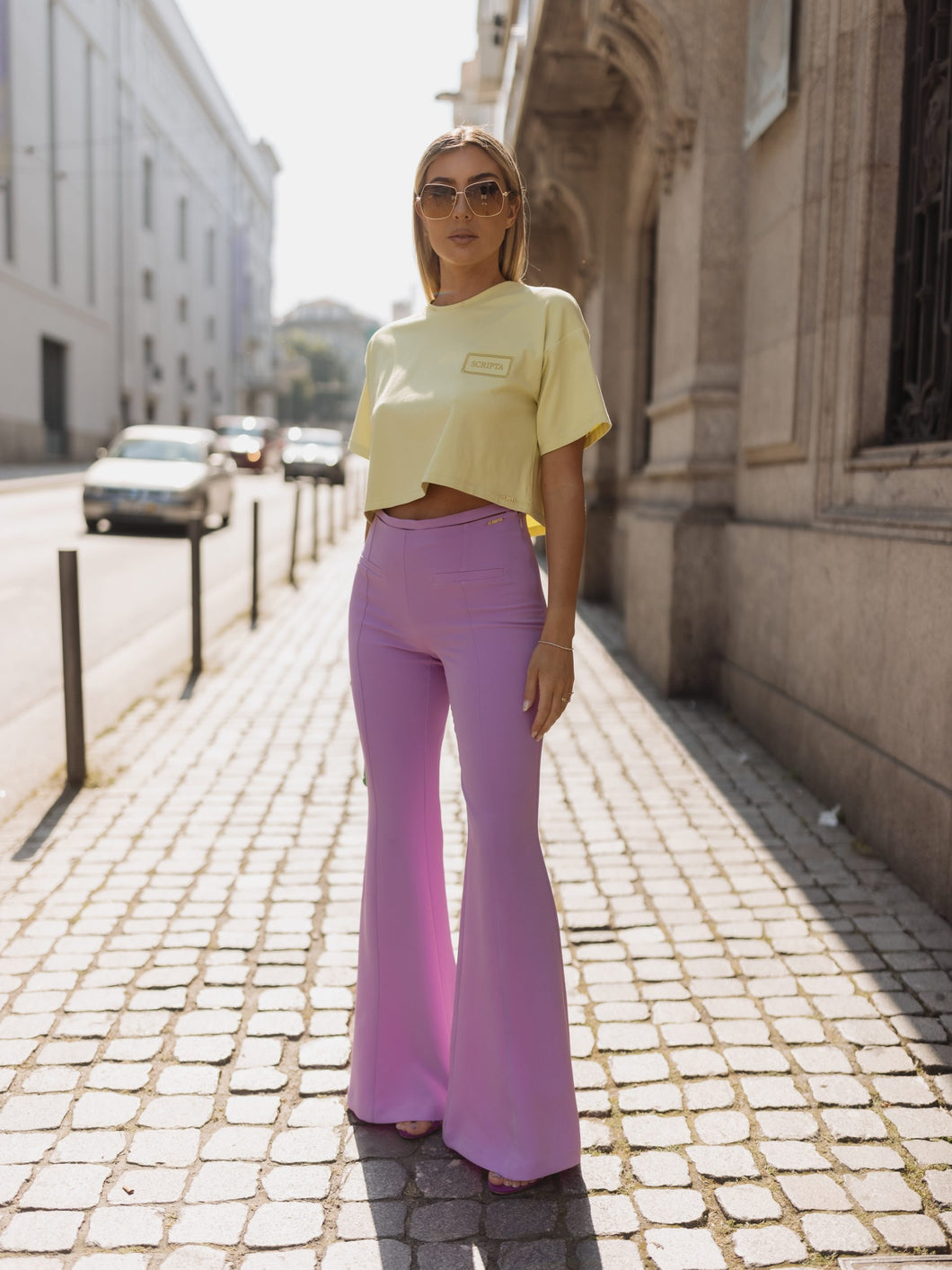 BELL-TOP TROUSERS WITH STRAPS - Scripta